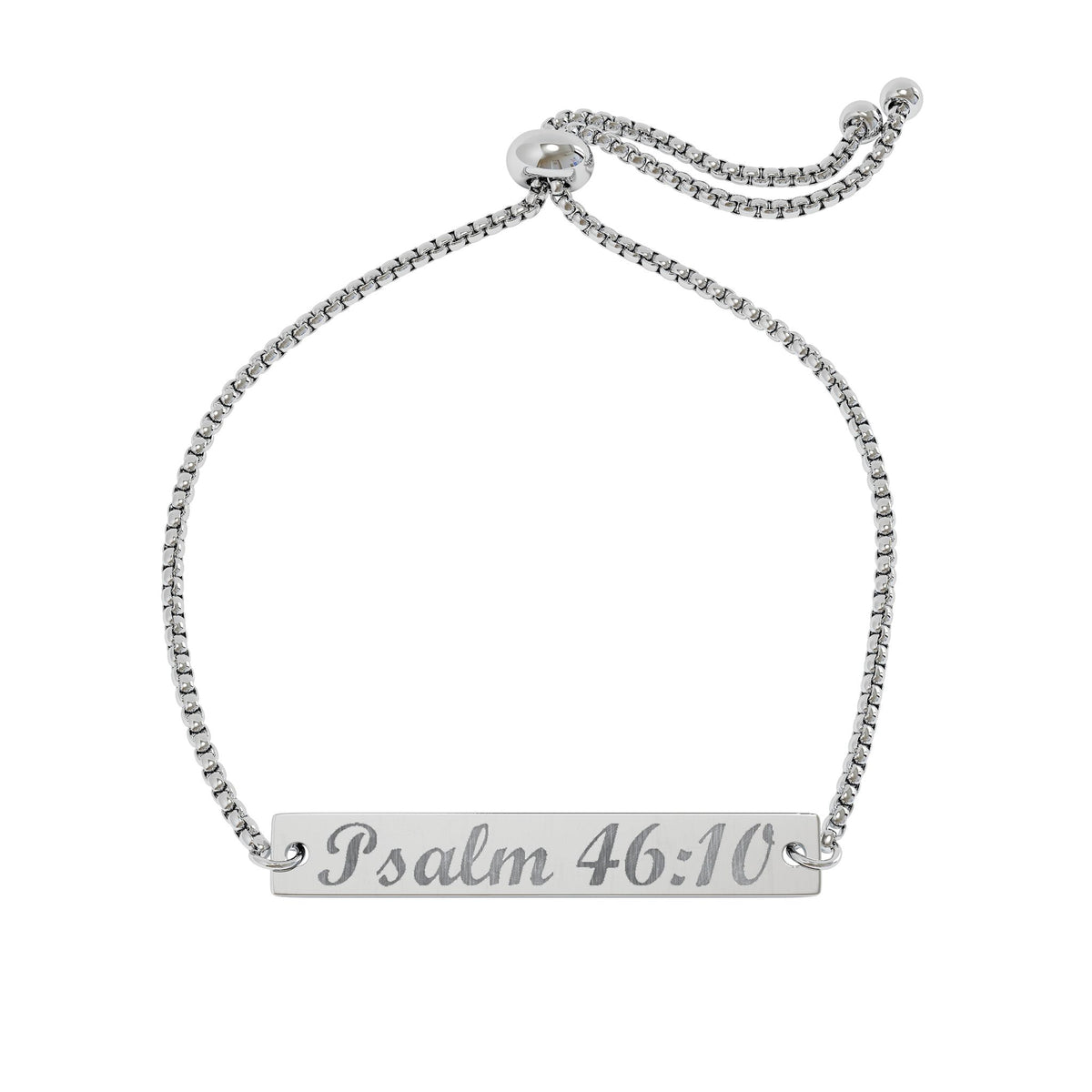Psalm 46:10 Engraved Bar Bracelet