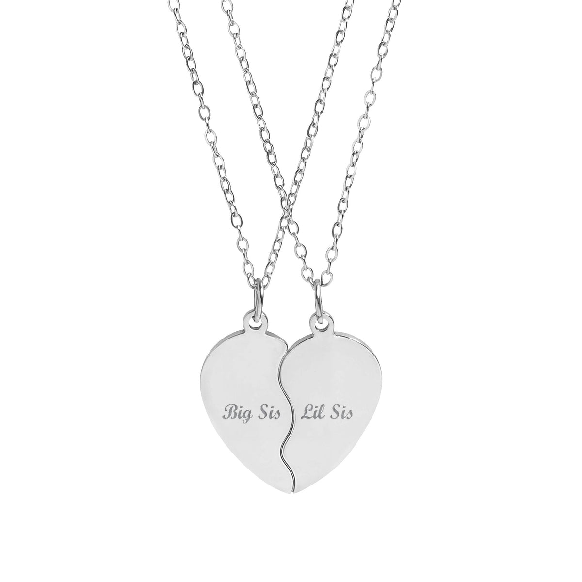 Big Sis Lil Sis Break Apart Necklace Set