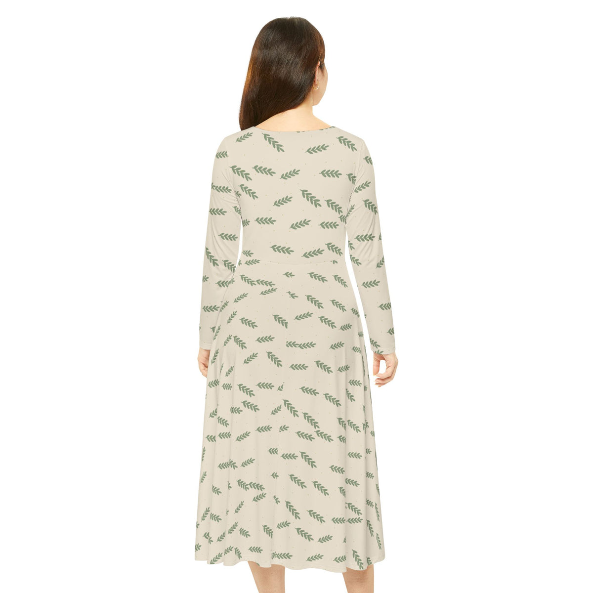 Olive Branch Long Sleeve Dress