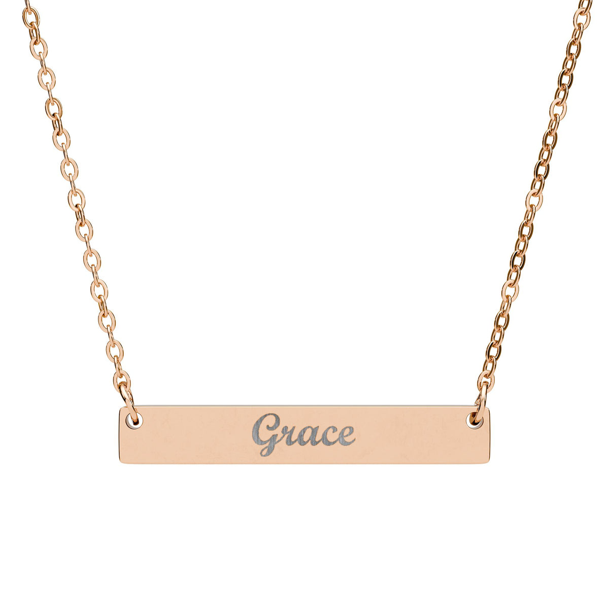 Grace Engraved Bar Necklace