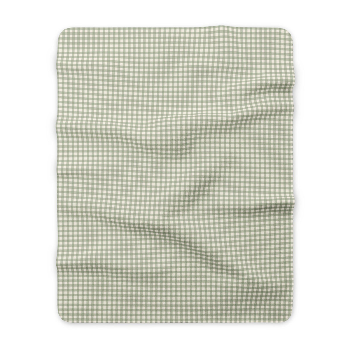 Sage Gingham Sherpa Blanket
