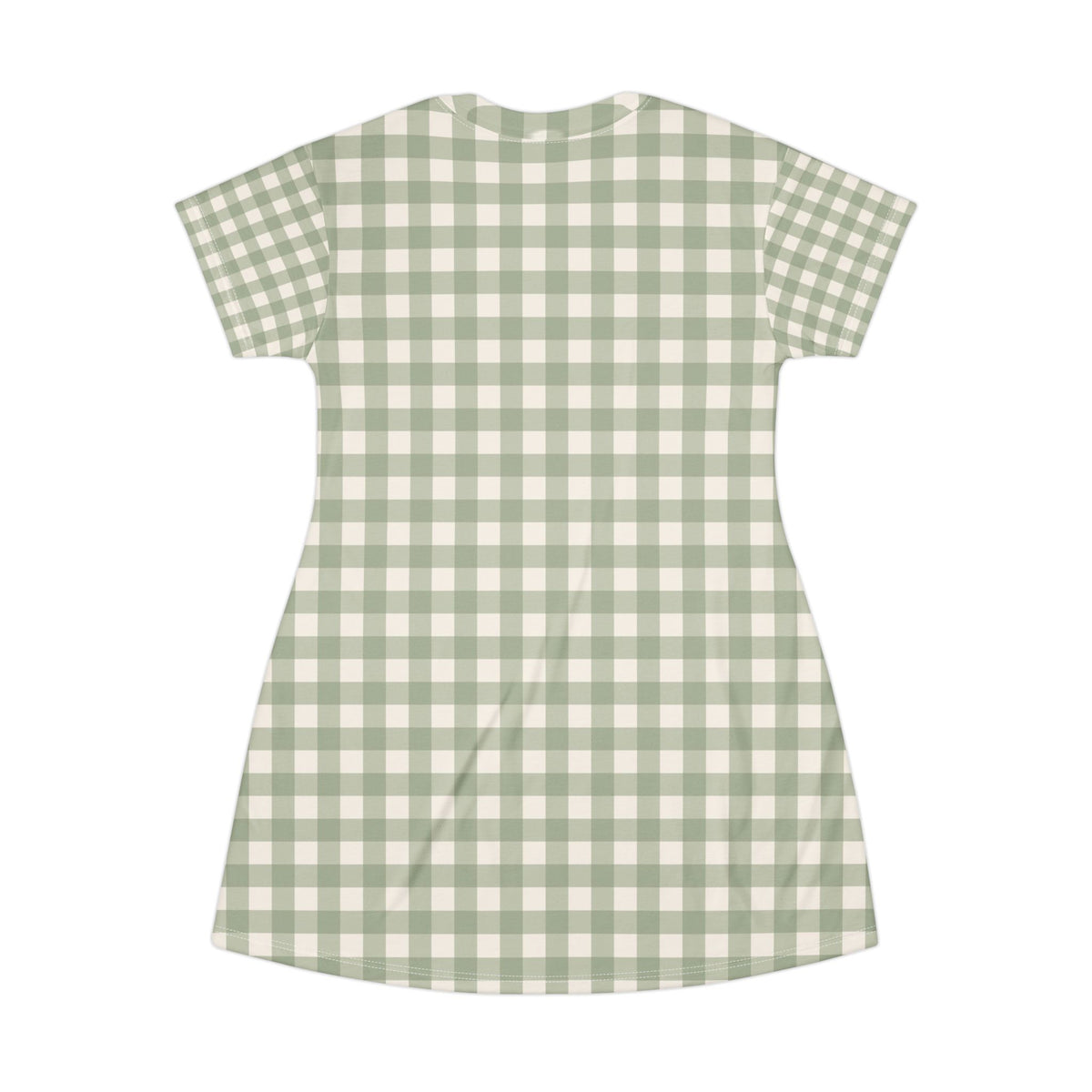 Sage Gingham T-Shirt Dress