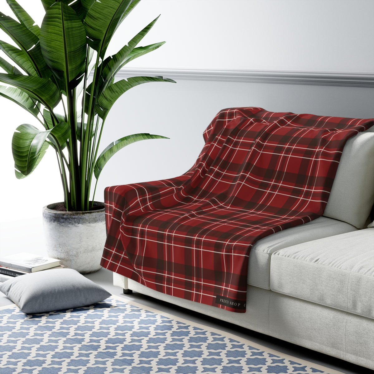 Cabin Plaid Sherpa Throw