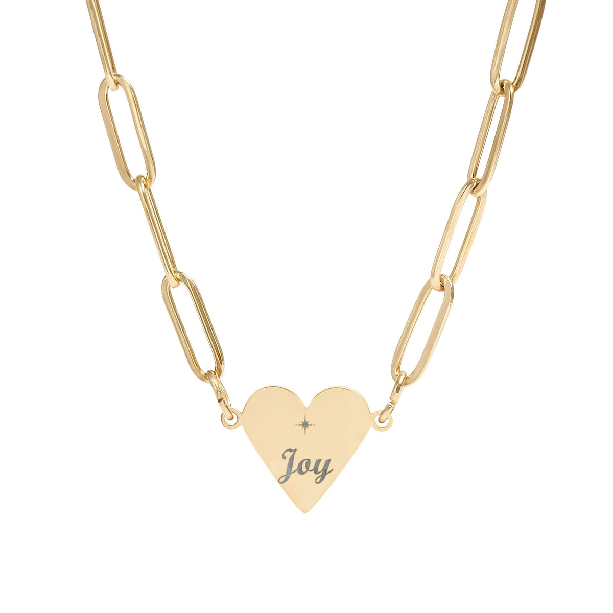 Joy Paperclip Heart Necklace