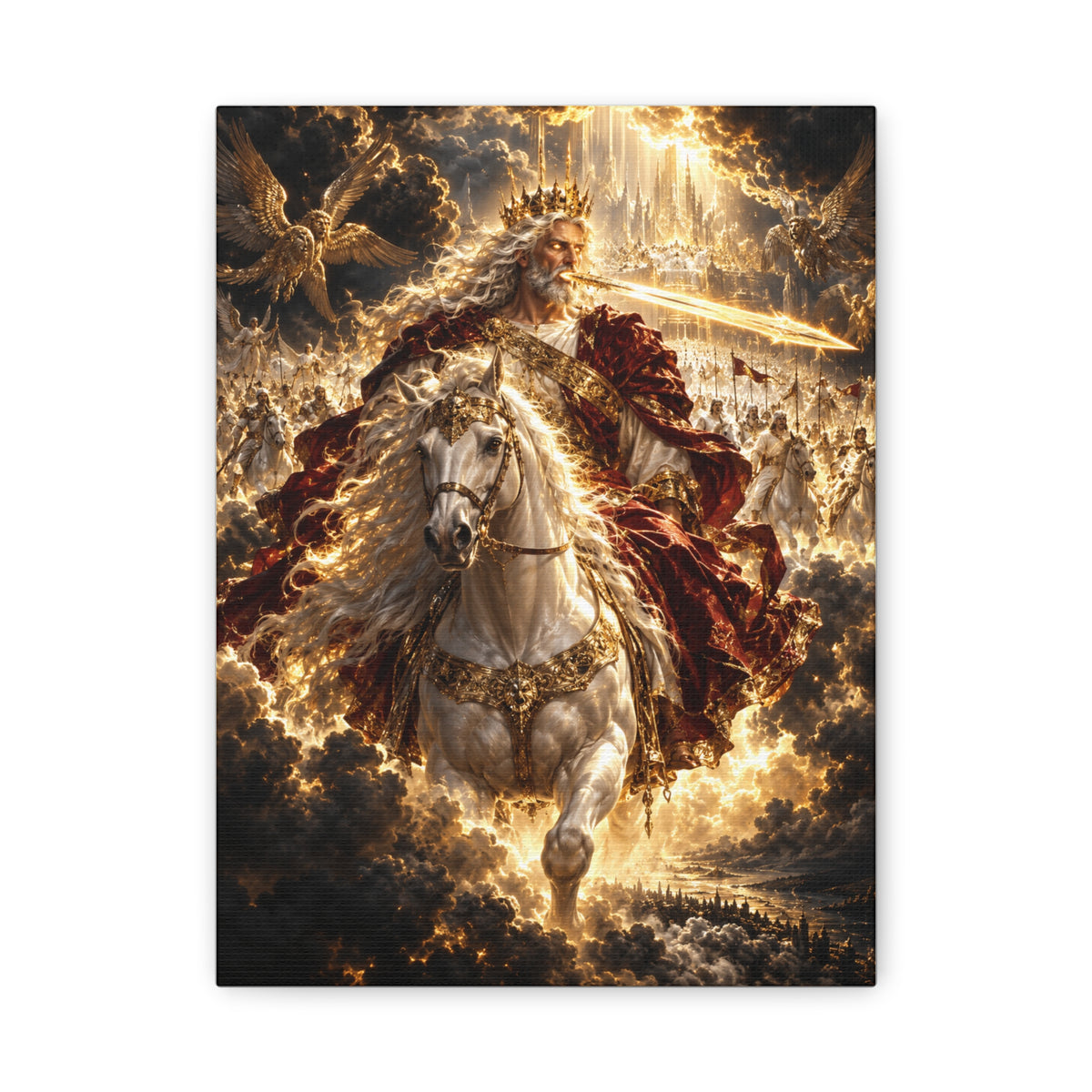 The King Returns – Christian Biblical fine art canvas from Little Baby Nest Co