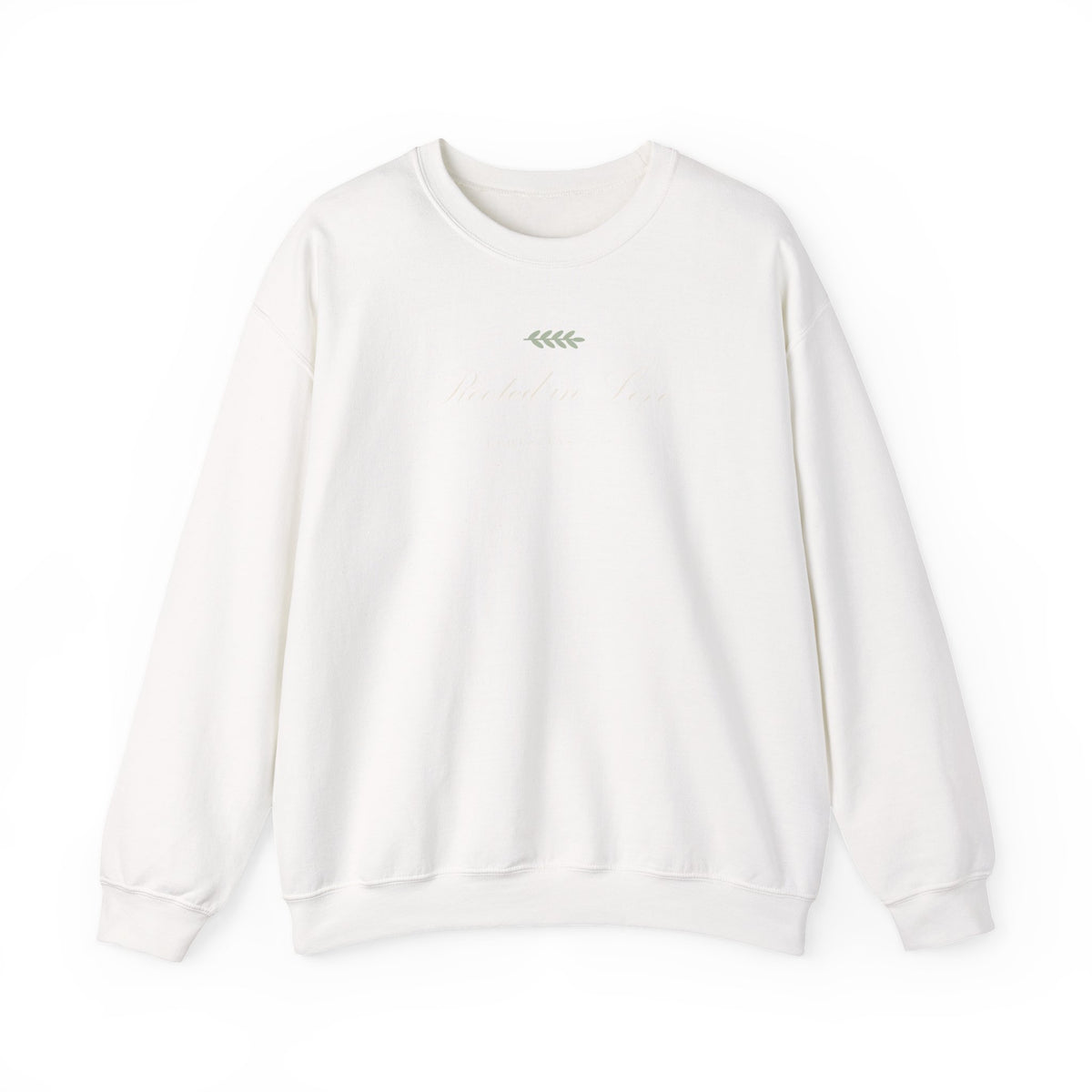 Rooted in Love Crewneck Sweatshirt – Christian cozy apparel from Little Baby Nest Co