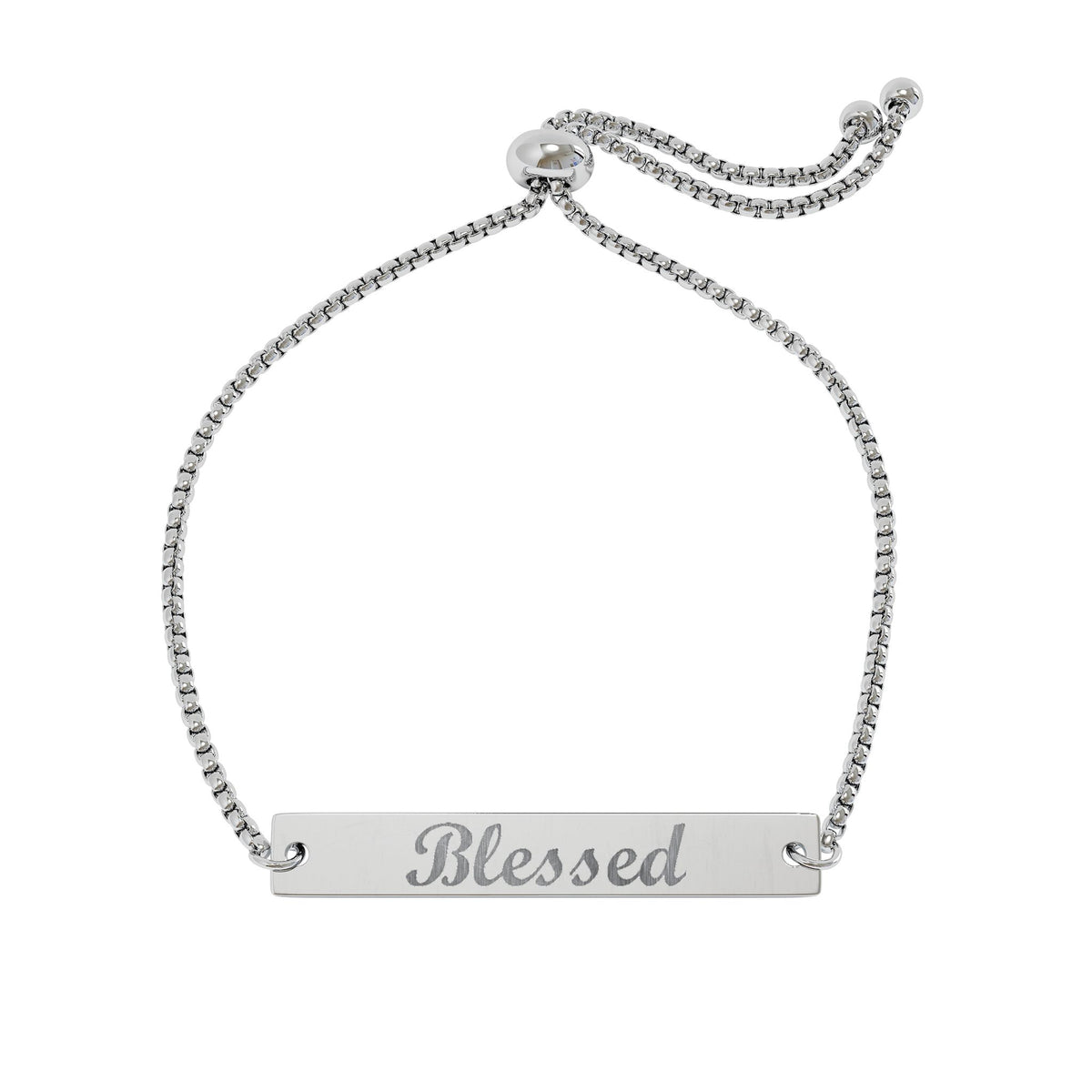 Blessed Engraved Bar Bracelet