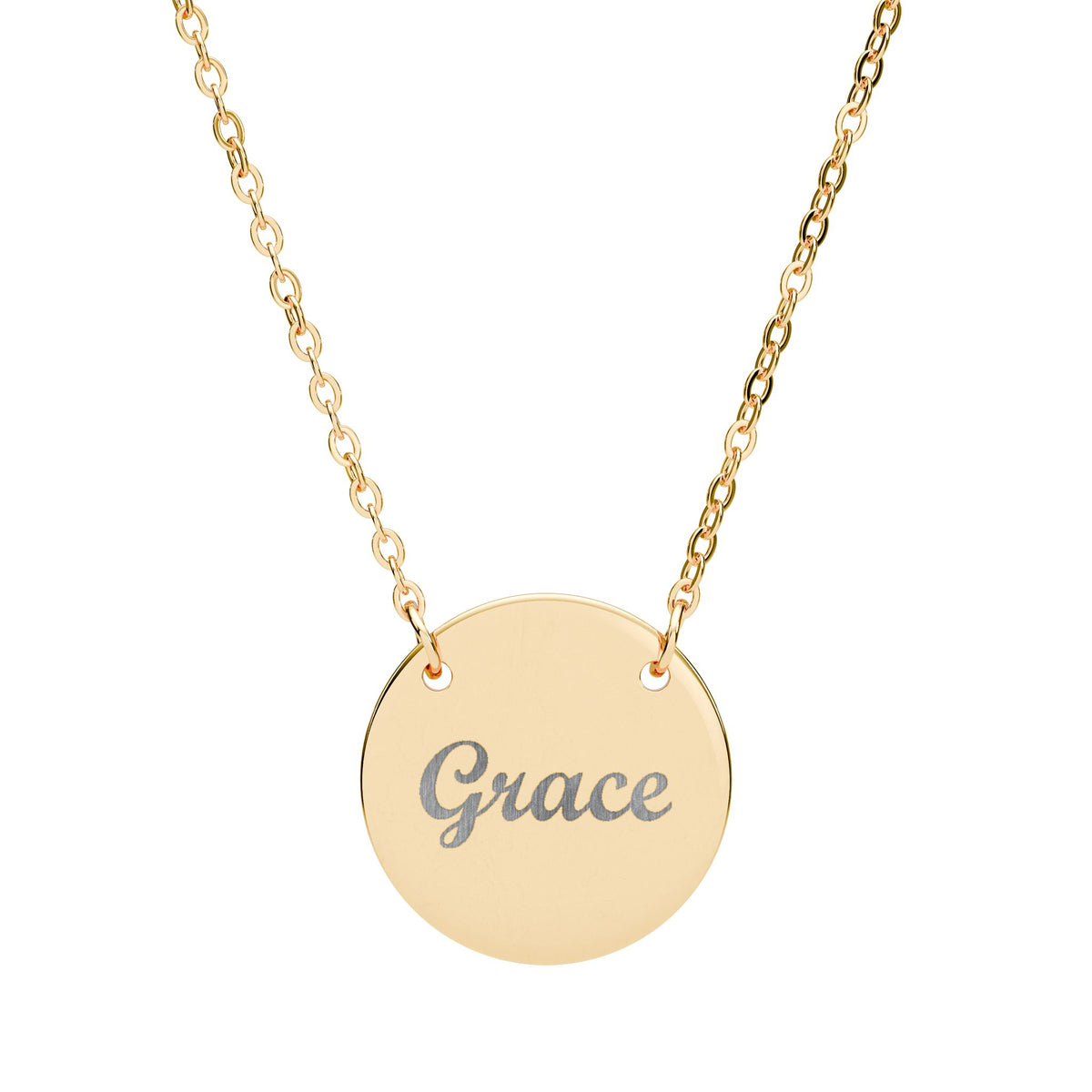 Grace Engraved Circle Necklace