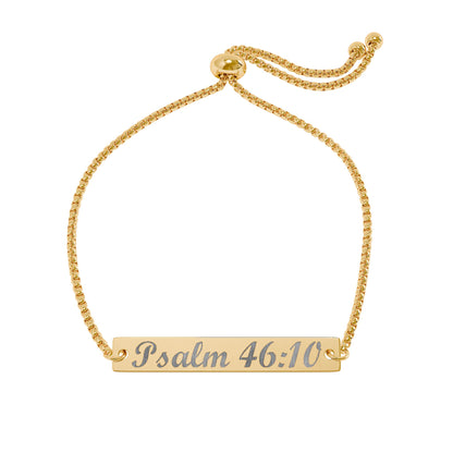 Psalm 46:10 Engraved Bar Bracelet