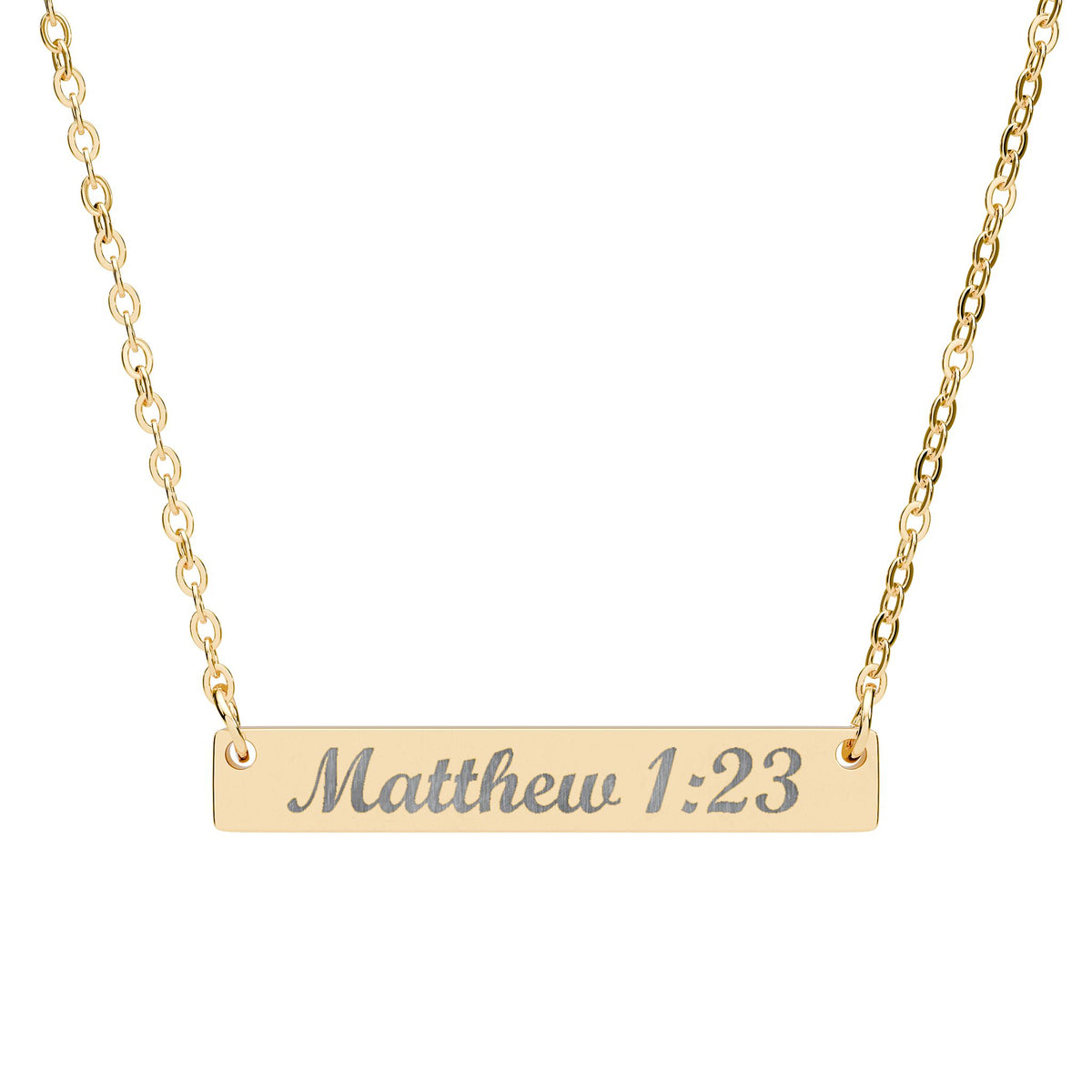 Matthew 1:23 Bar Necklace