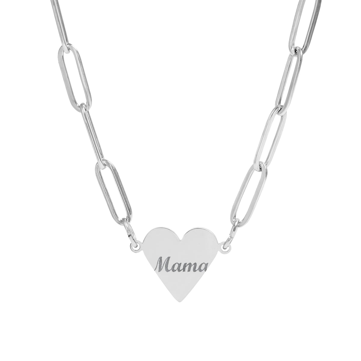 Mama Paperclip Heart Necklace