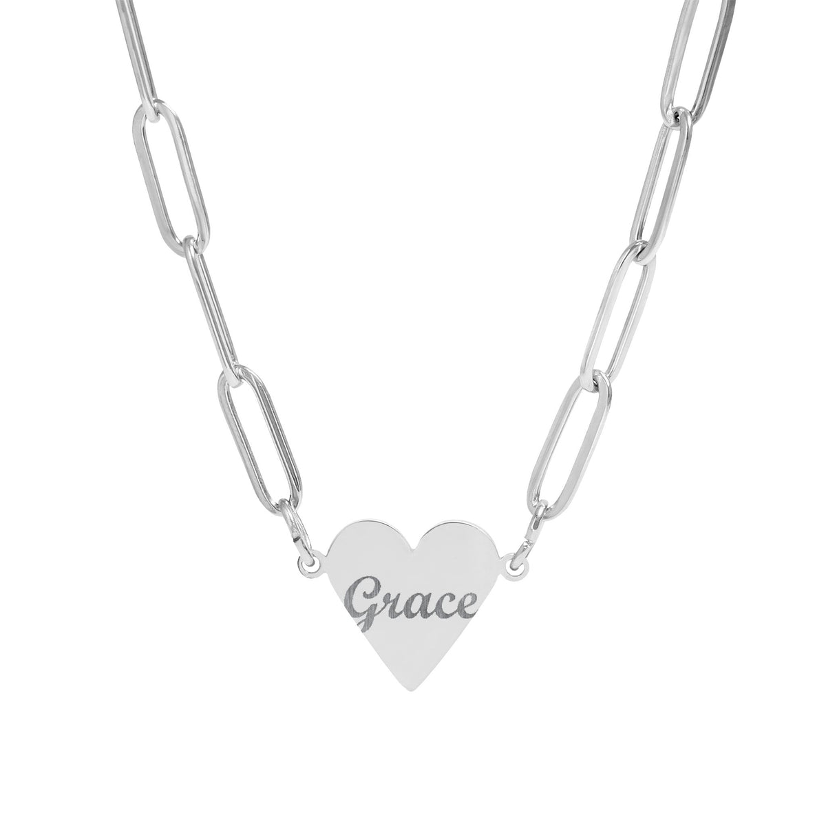 Grace Paperclip Heart Necklace