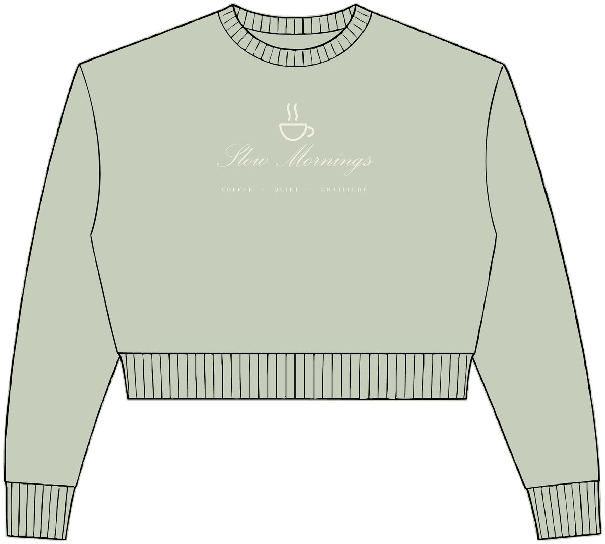 Slow Mornings Crop Crewneck