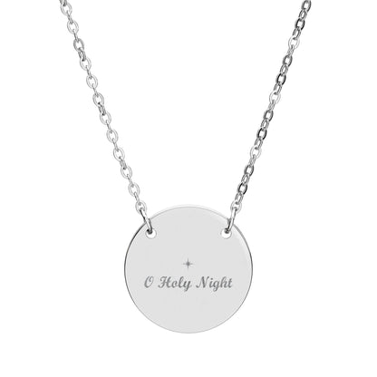 O Holy Night Circle Necklace – Christian engraved jewelry gift from Little Baby Nest Co