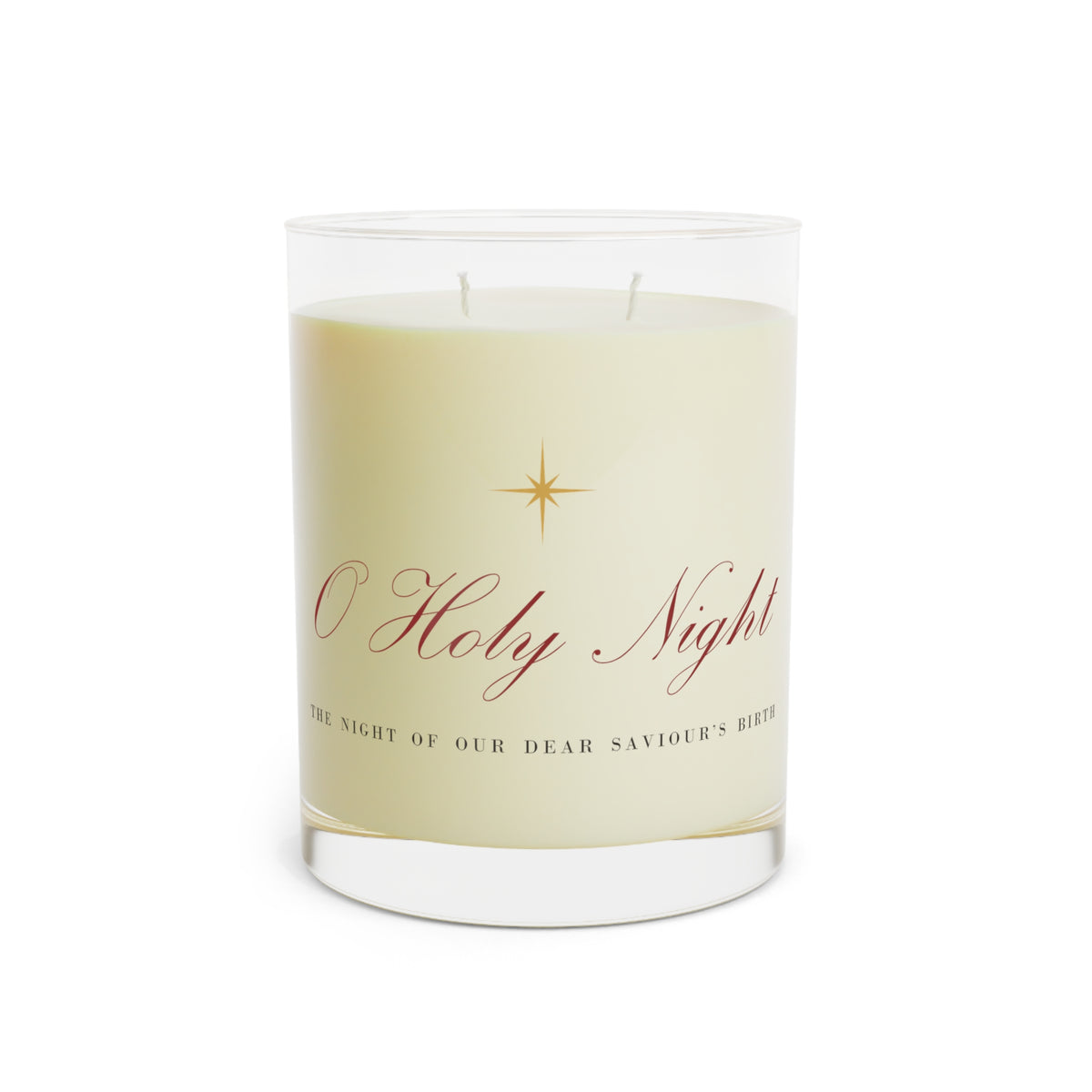 O Holy Night Glass Candle – Christian candle gift from Little Baby Nest Co