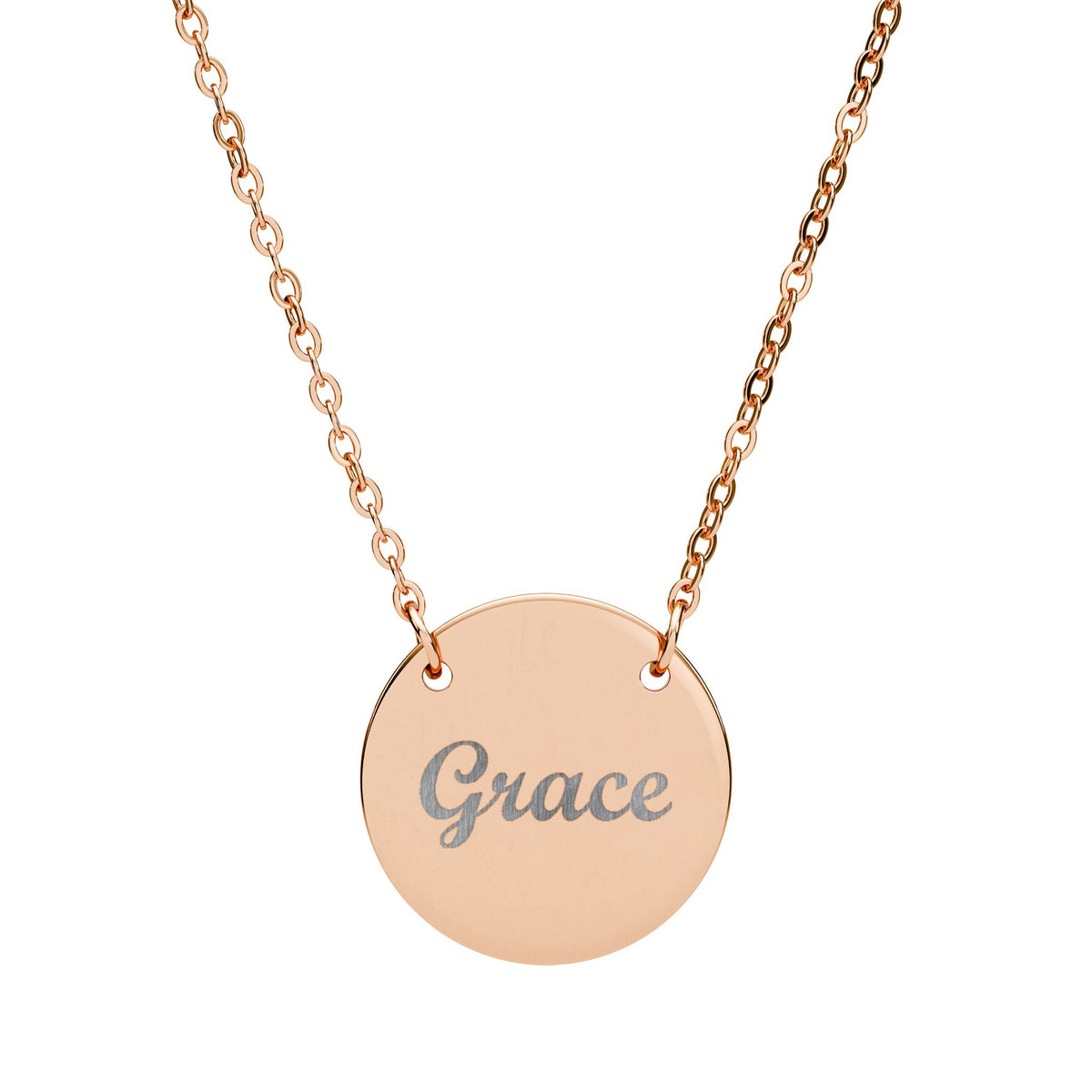 Grace Engraved Circle Necklace