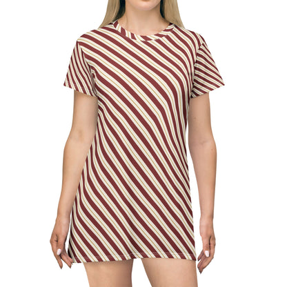 Candy Cane Stripe T-Shirt Dress
