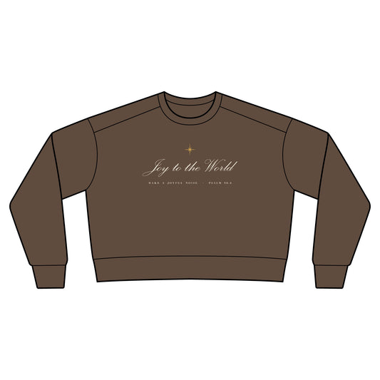 Joy to the World Garment-Dyed Crewneck – Christian cozy apparel from Little Baby Nest Co