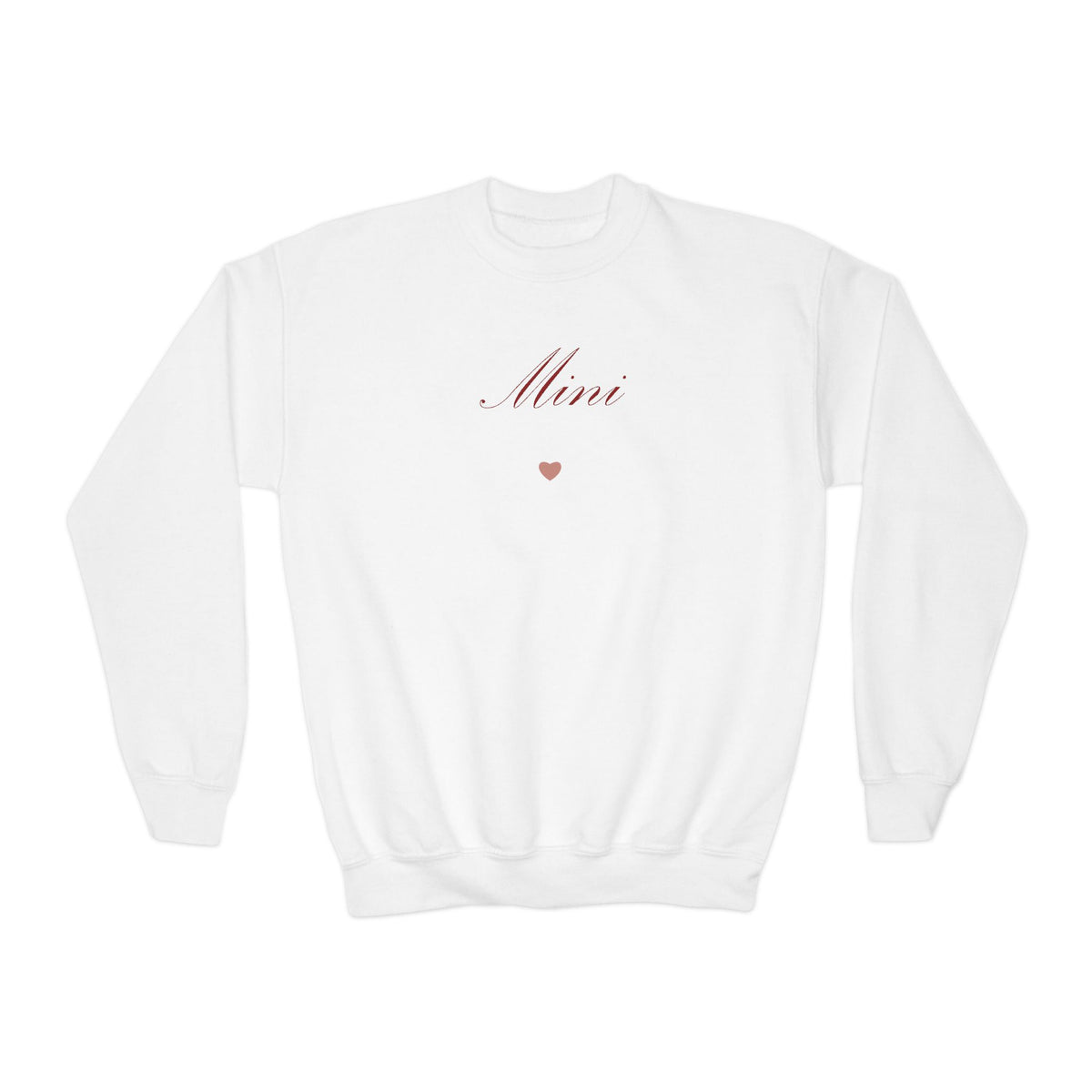 Mini Heart Youth Crewneck – Christian cozy apparel from Little Baby Nest Co