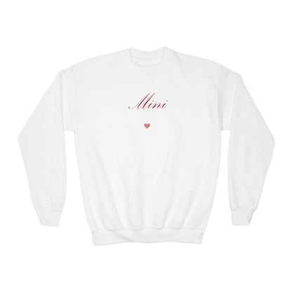 Mini Heart Youth Crewneck – Christian cozy apparel from Little Baby Nest Co