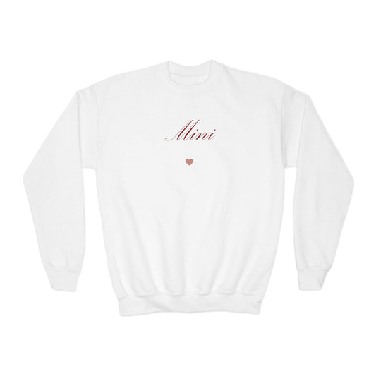 Mini Heart Youth Crewneck – Christian cozy apparel from Little Baby Nest Co