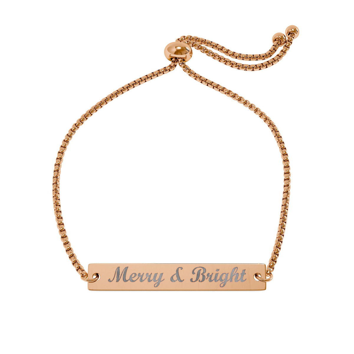 Merry and Bright Bar Bracelet – Christian engraved jewelry gift from Little Baby Nest Co