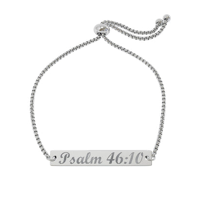 Psalm 46:10 Engraved Bar Bracelet