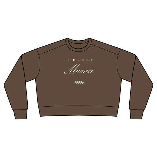 Blessed Mama Garment-Dyed Crewneck – Christian cozy apparel from Little Baby Nest Co