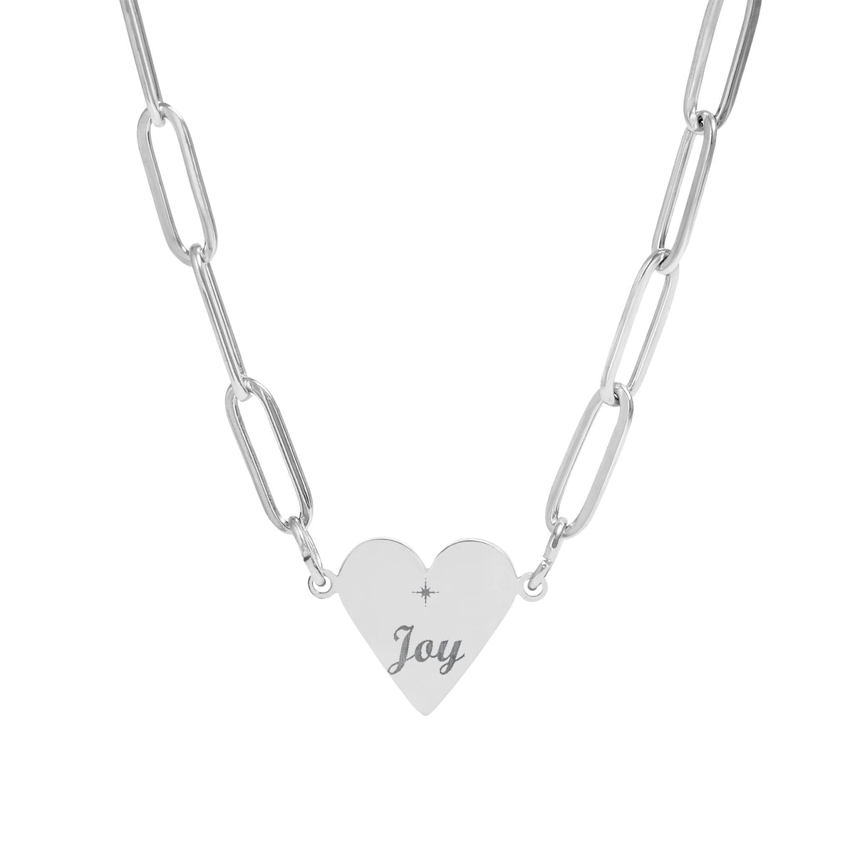 Joy Paperclip Heart Necklace