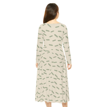 Olive Branch Long Sleeve Dress