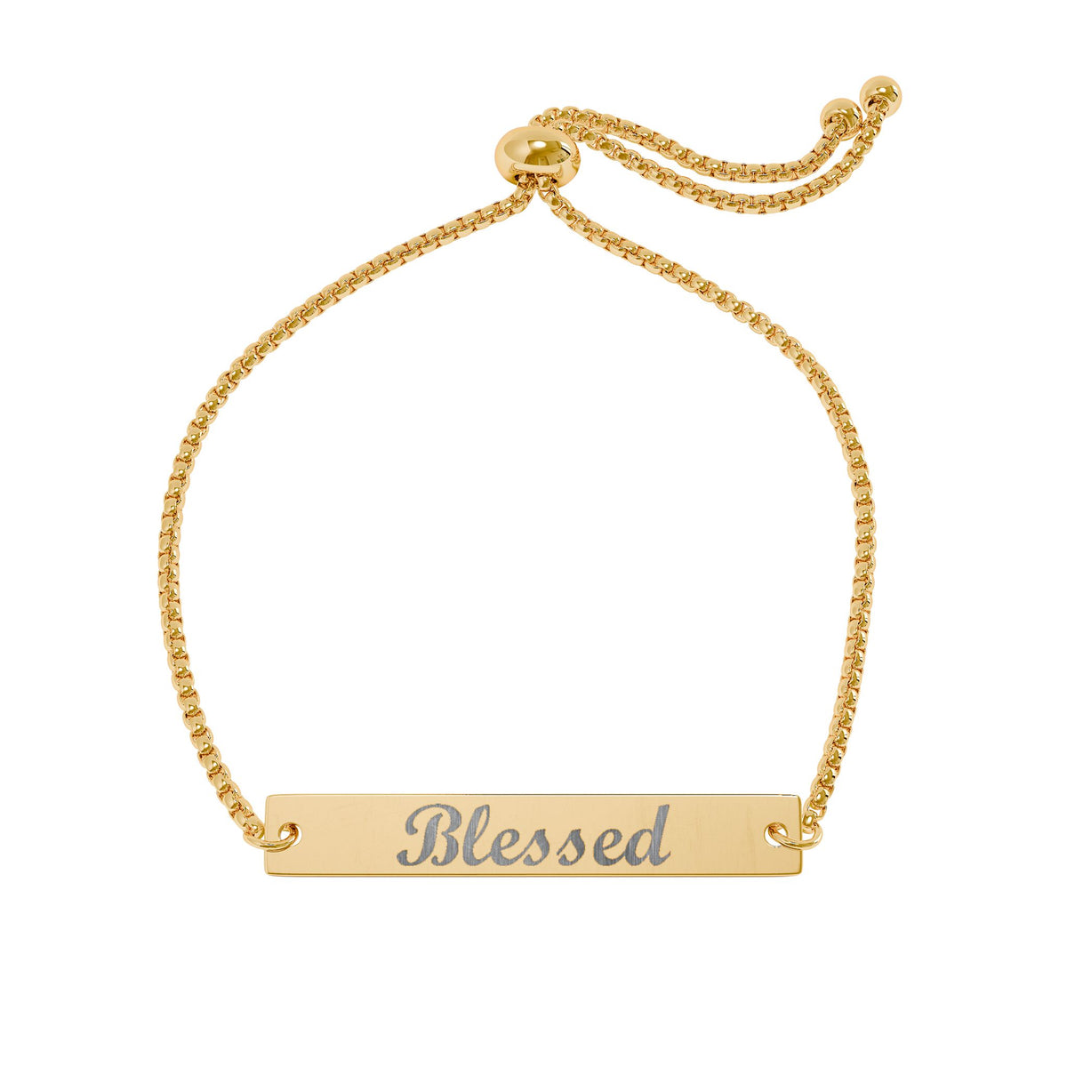 Blessed Engraved Bar Bracelet