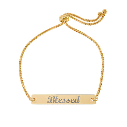 Blessed Engraved Bar Bracelet