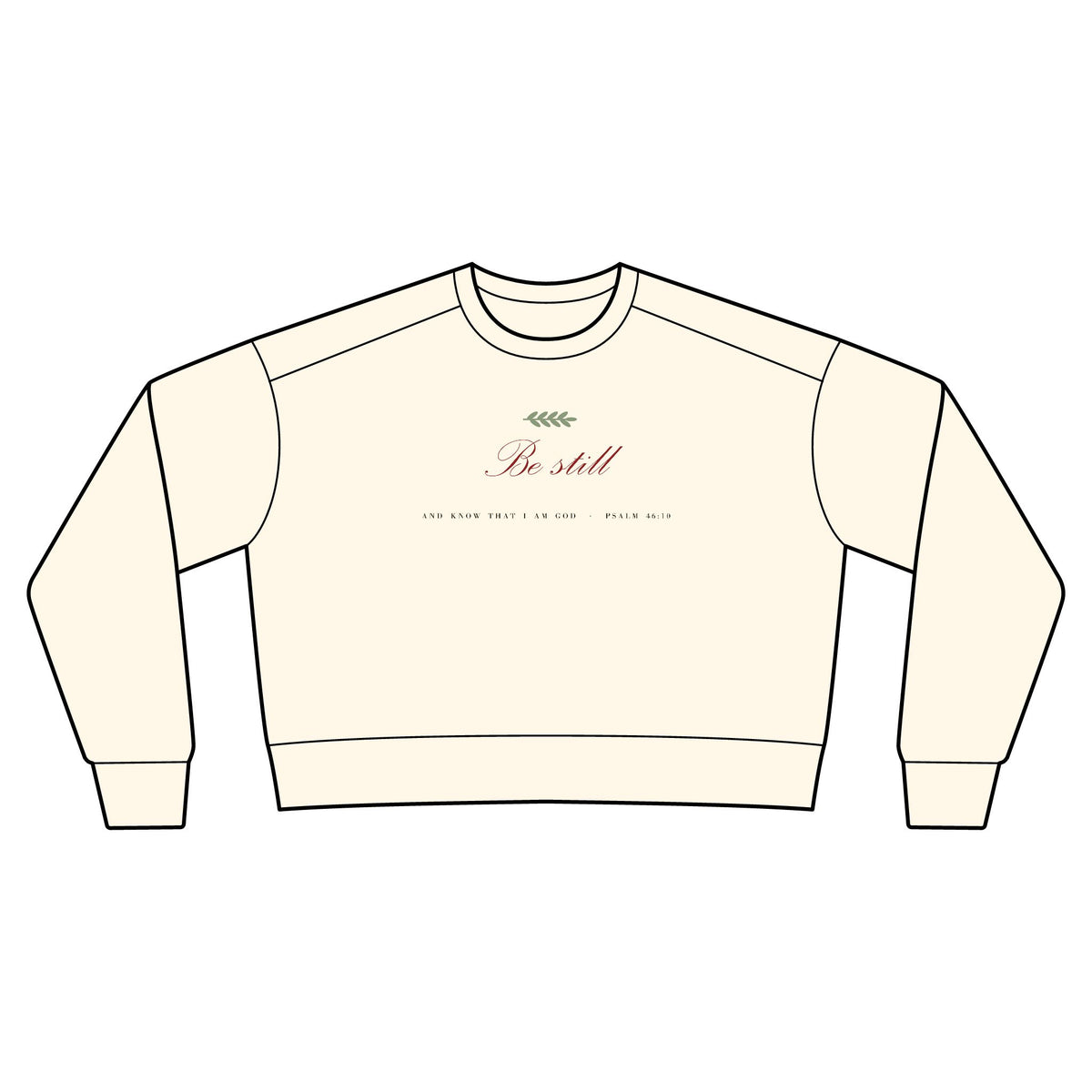 Be Still Garment-Dyed Crewneck – Christian cozy apparel from Little Baby Nest Co