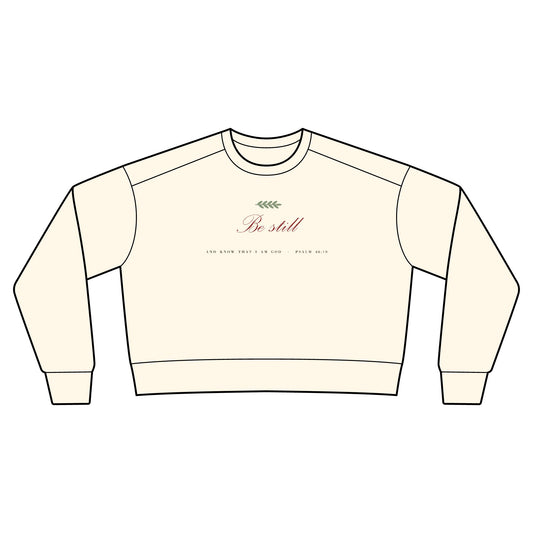 Be Still Garment-Dyed Crewneck – Christian cozy apparel from Little Baby Nest Co