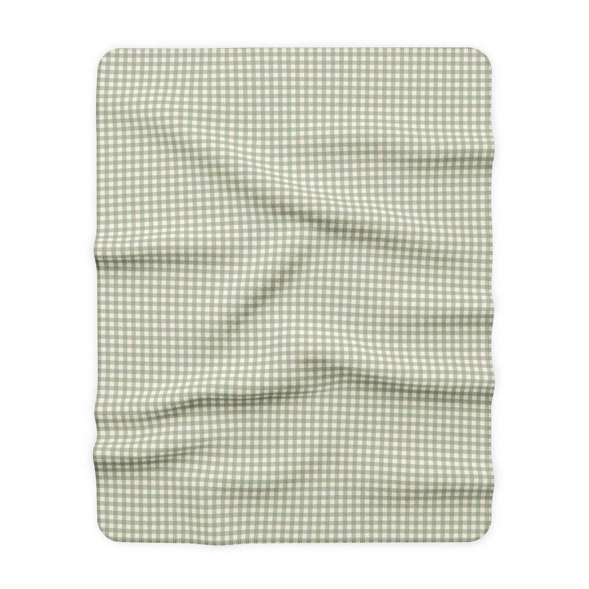 Sage Gingham Sherpa Blanket – cozy blanket from Little Baby Nest Co