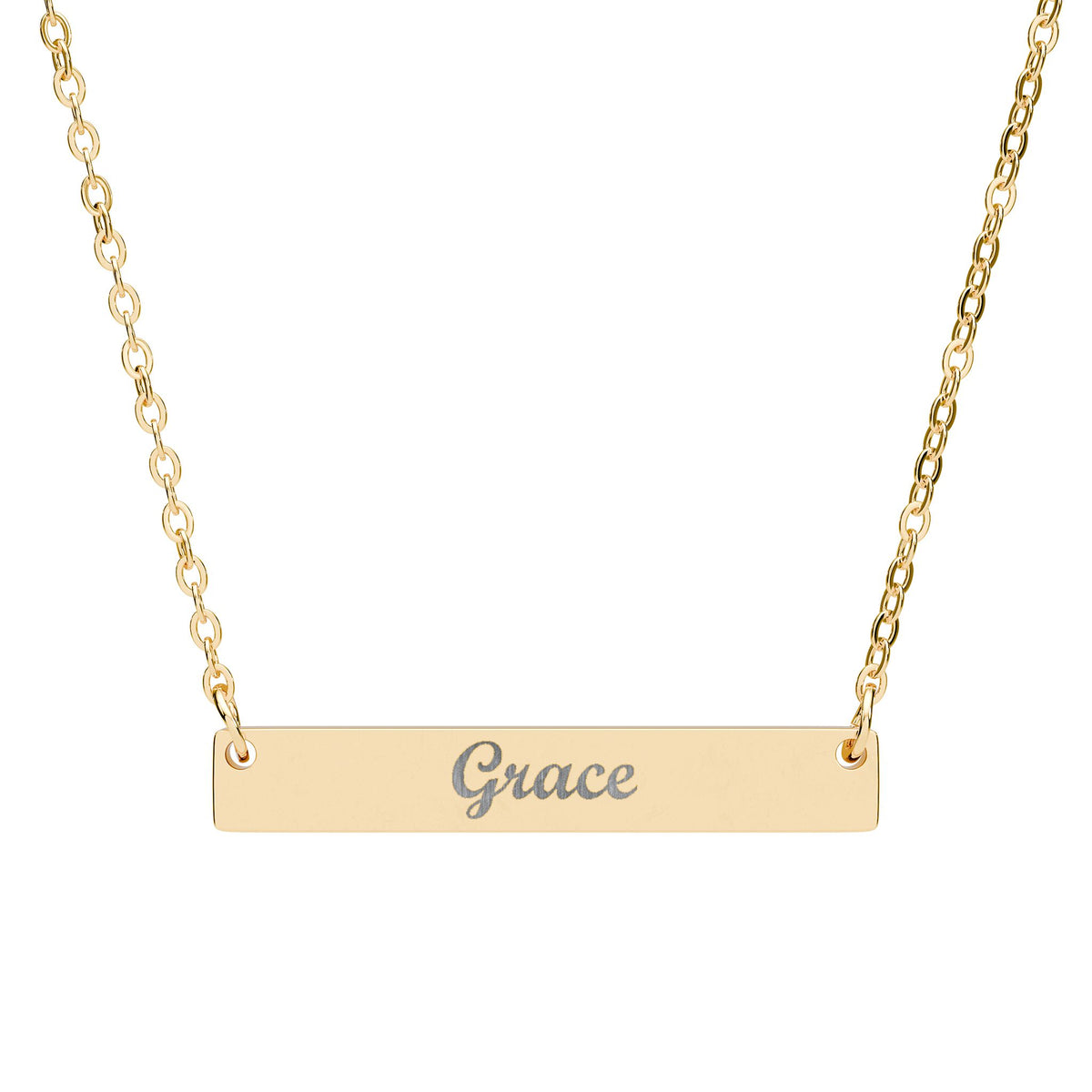 Grace Engraved Bar Necklace