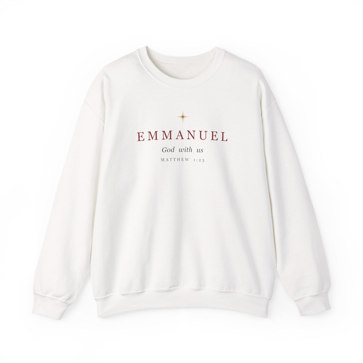 Emmanuel Crewneck | Adult – Christian cozy apparel from Little Baby Nest Co