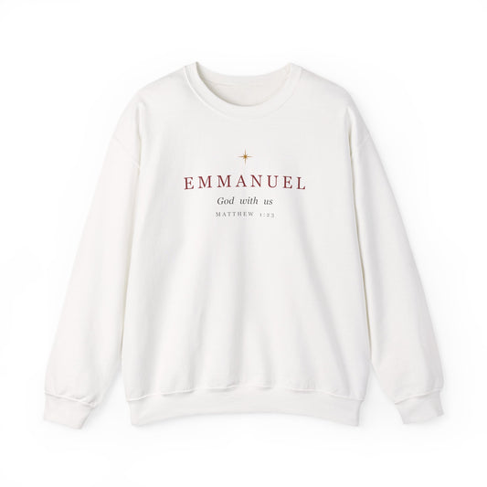 Emmanuel Crewneck | Adult – Christian cozy apparel from Little Baby Nest Co