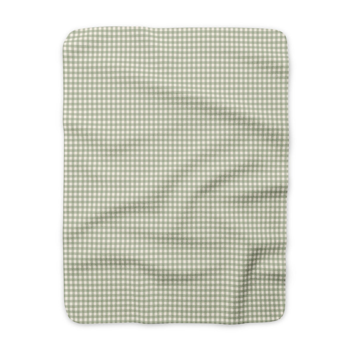 Sage Gingham Sherpa Blanket