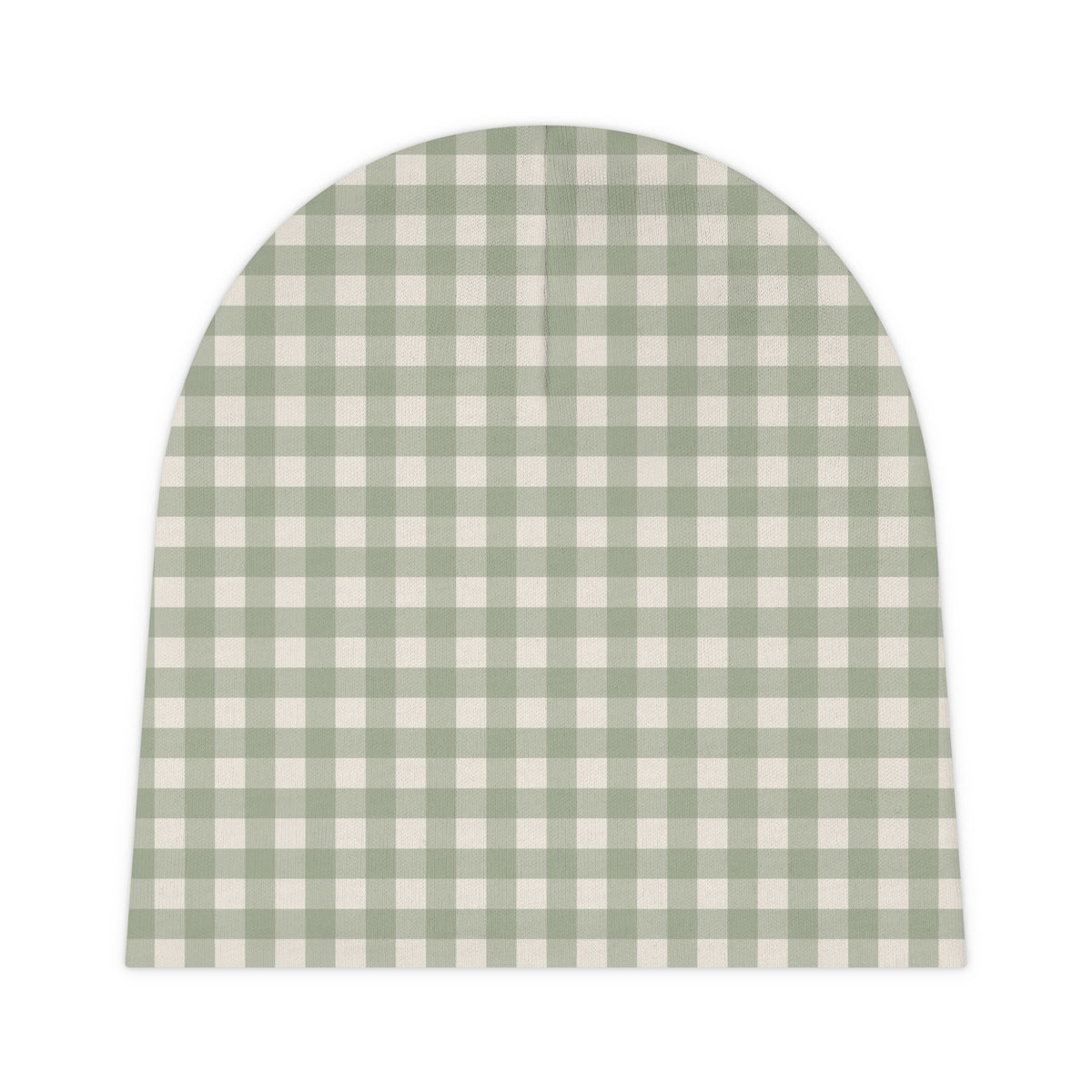 Sage Gingham Baby Beanie