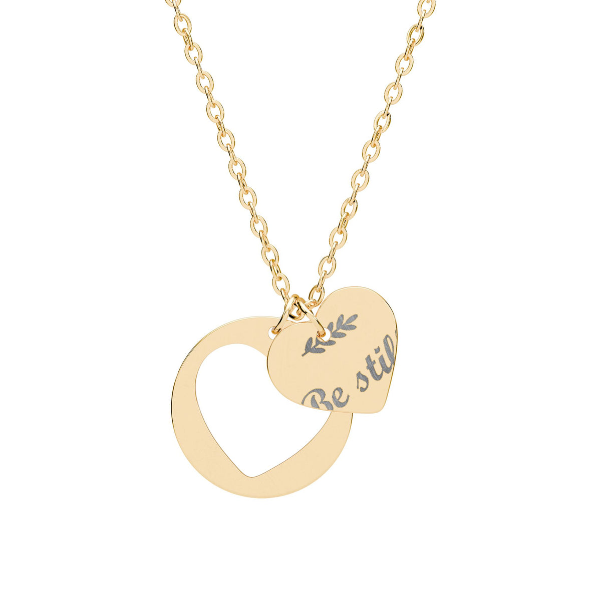 Be Still Engraved Heart Necklace