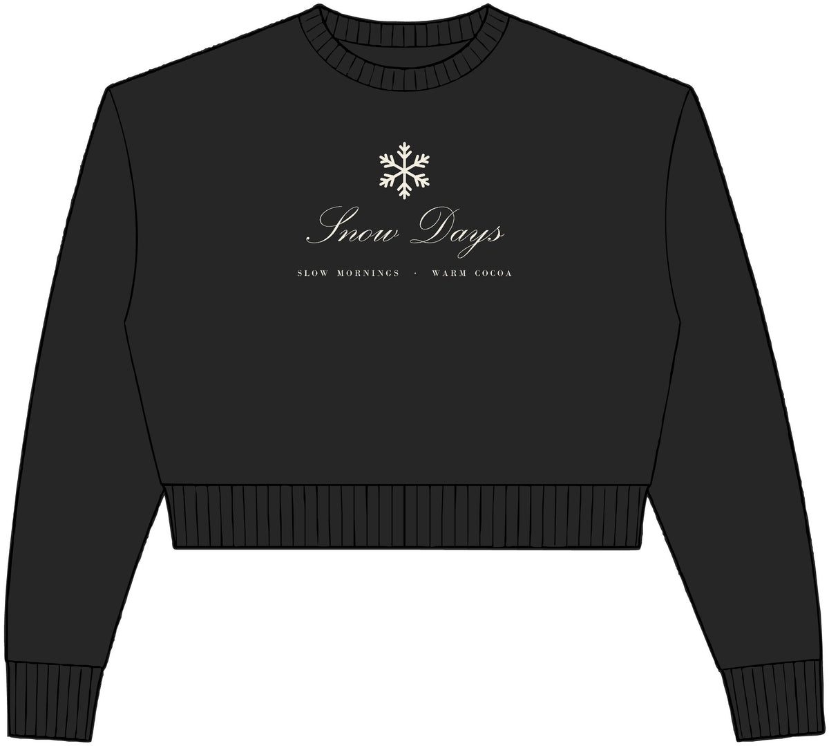 Snow Days Crop Crewneck – cozy apparel from Little Baby Nest Co
