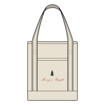 Merry and Bright Large Canvas Tote