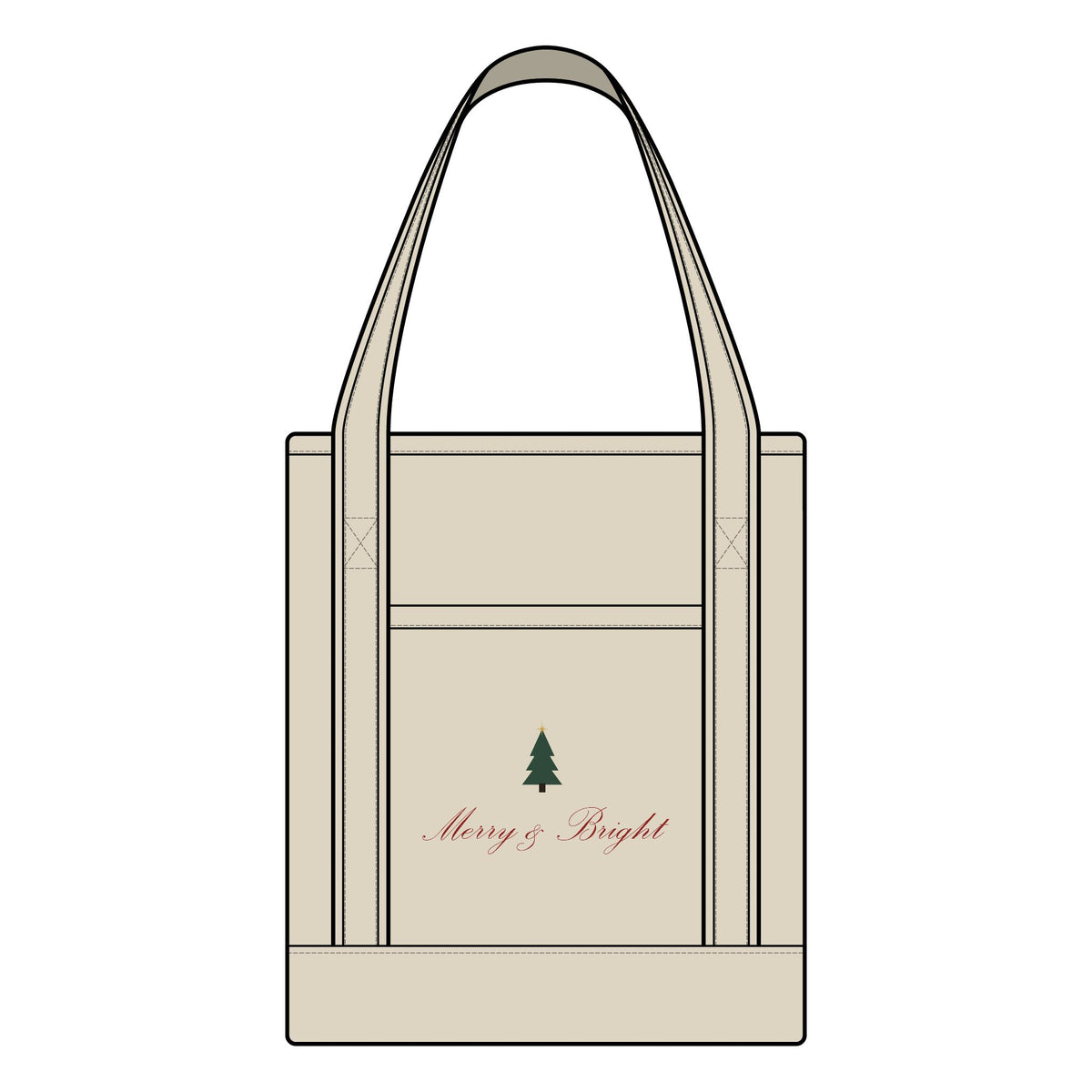 Merry and Bright Large Canvas Tote