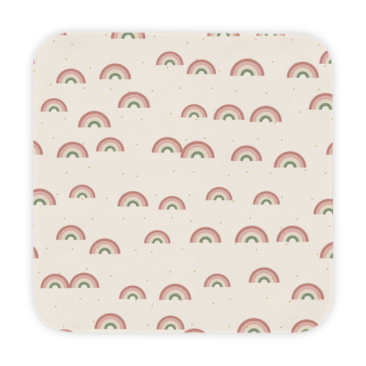 Muted Rainbows Hooded Baby Towel – baby gift from Little Baby Nest Co