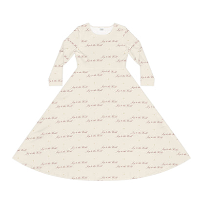 Joy to the World Long Sleeve Dress – Christian cozy apparel from Little Baby Nest Co