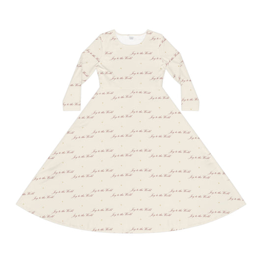 Joy to the World Long Sleeve Dress – Christian cozy apparel from Little Baby Nest Co