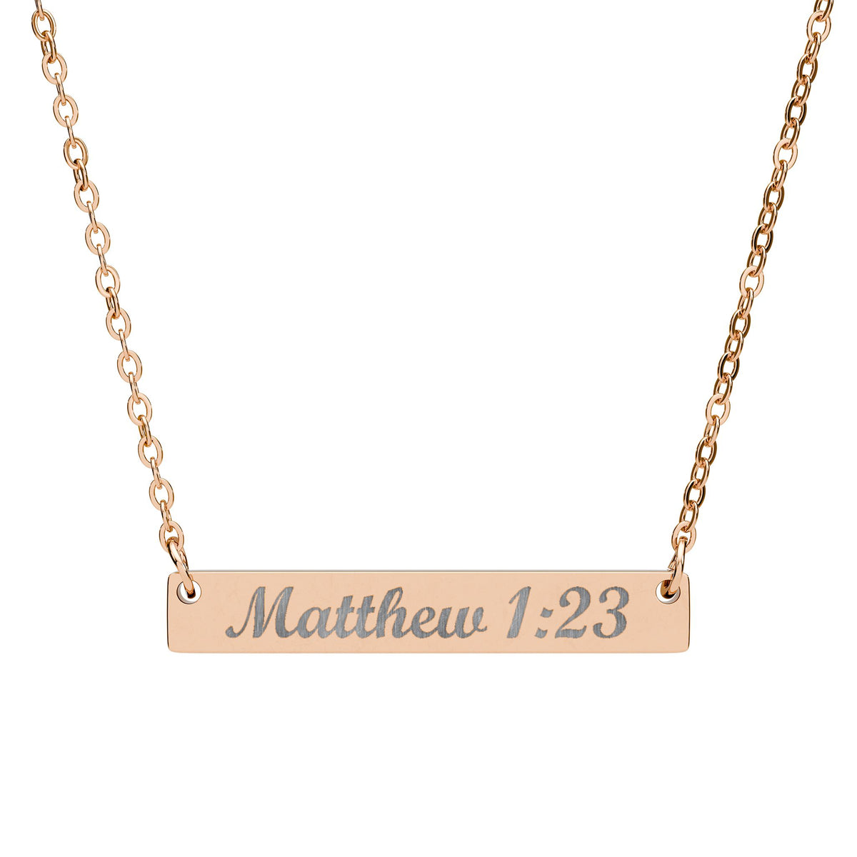 Matthew 1:23 Bar Necklace