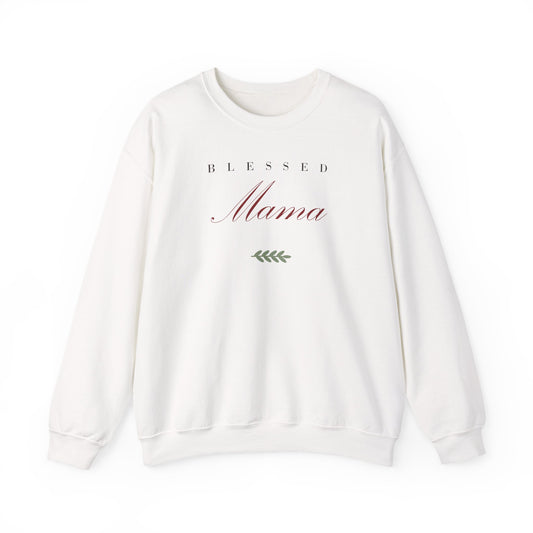 Blessed Mama Crewneck Sweatshirt – Christian cozy apparel from Little Baby Nest Co