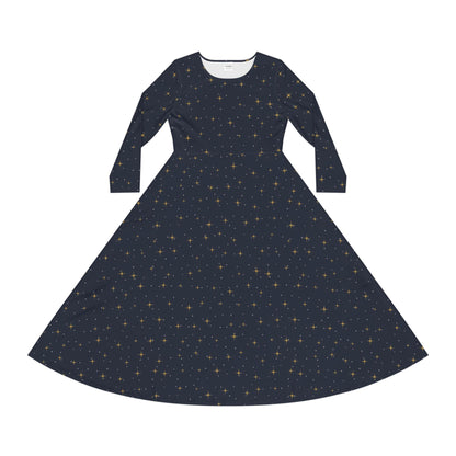 Holy Night Long Sleeve Dress – Christian cozy apparel from Little Baby Nest Co